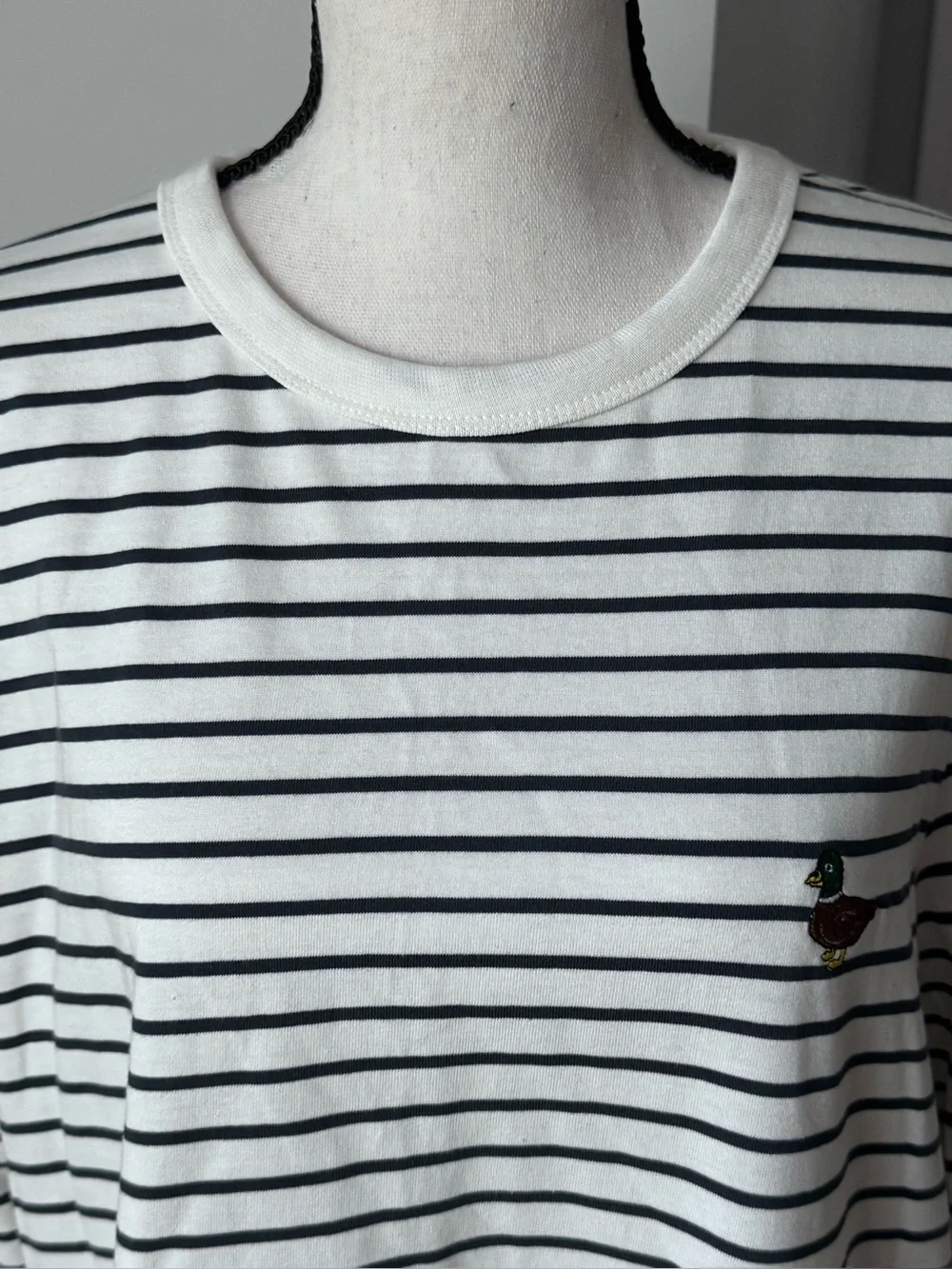 Cactus Man by Ricky Singh striped long sleeve tee L mallard duck coastal Preppy